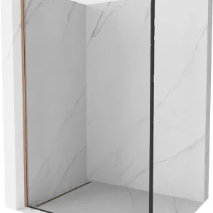 Walk-in suihkuseinä Mexen Kioto, harjattu kupari, musta kuvio, 100 x 200 cm Alkuperäinen