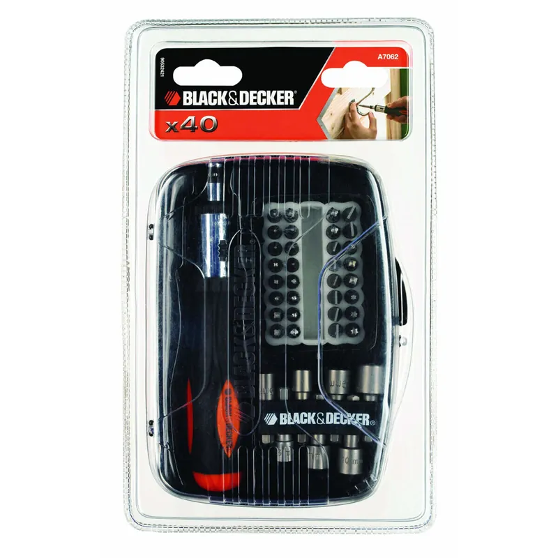 Uutuus Räikkäruuvimeisselisarja - BLACK+DECKER - A7062-XJ - 39 tarvikkeella