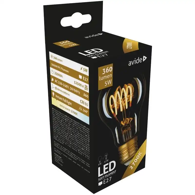 LED-lamppu AVIDE 5W E27 Soft Filament Osta Tänään