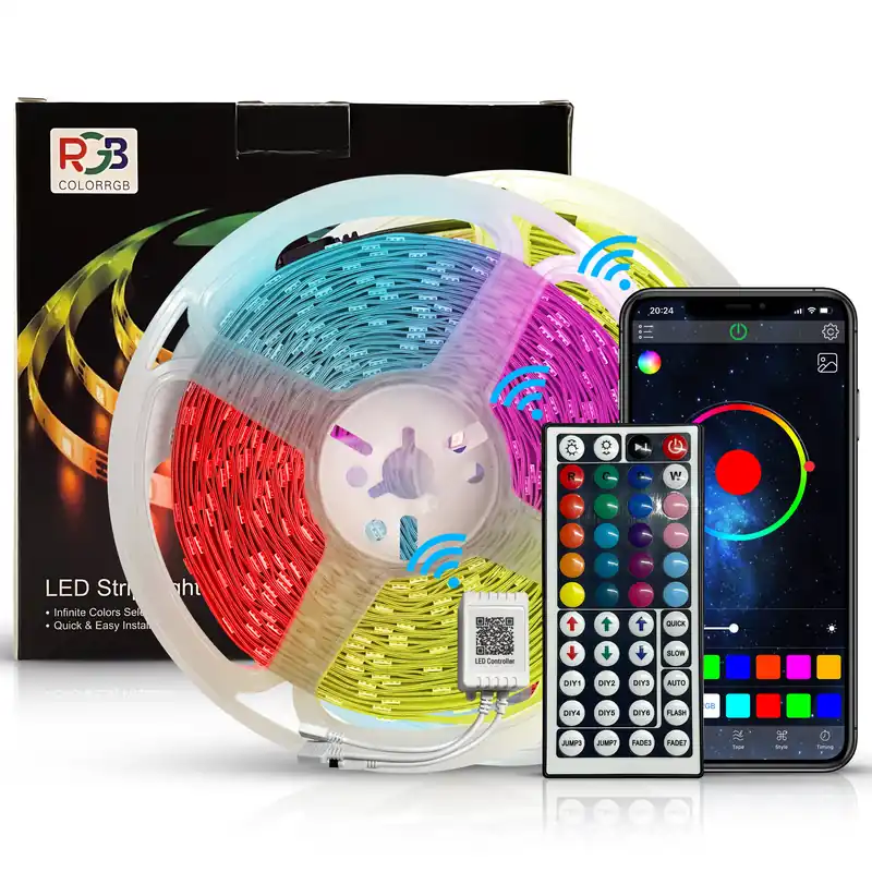 Smart 5050 RGB LED Strip 15 m Bluetooth-toiminnolla Edullinen