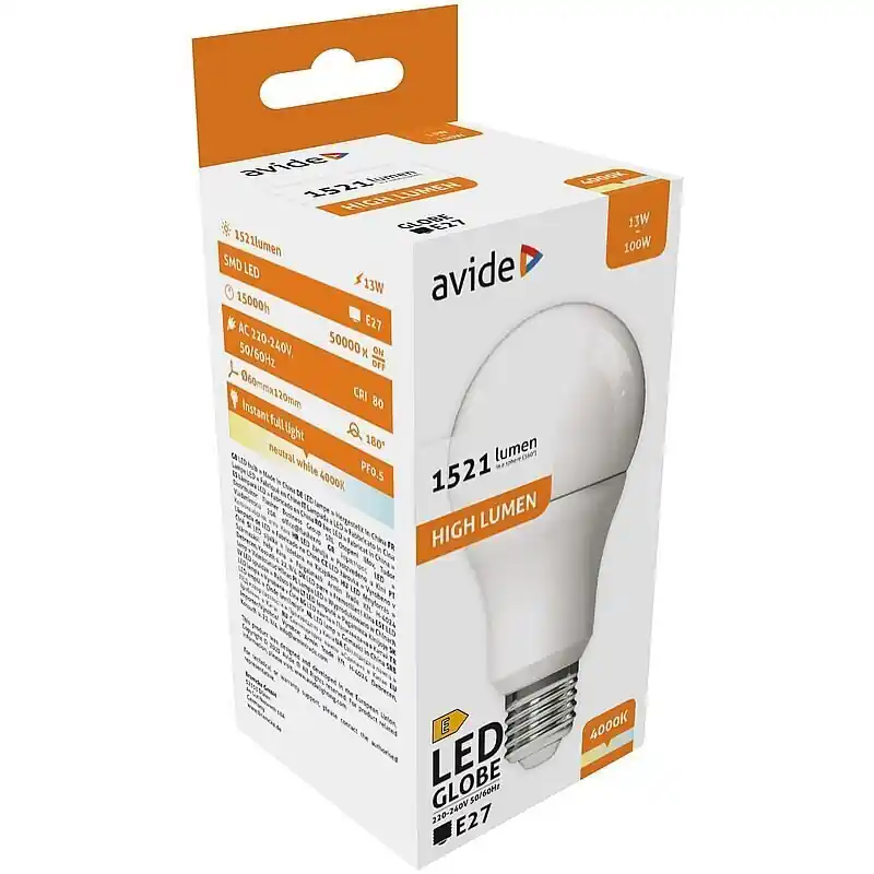 Avide LED-lamppu 13W A60 E27 4000K Flash-Tarjous