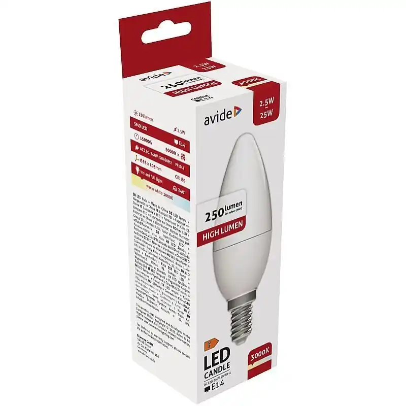 Loppuunmyynti Avide LED-lamppu 2,5W B35 E14 3000K