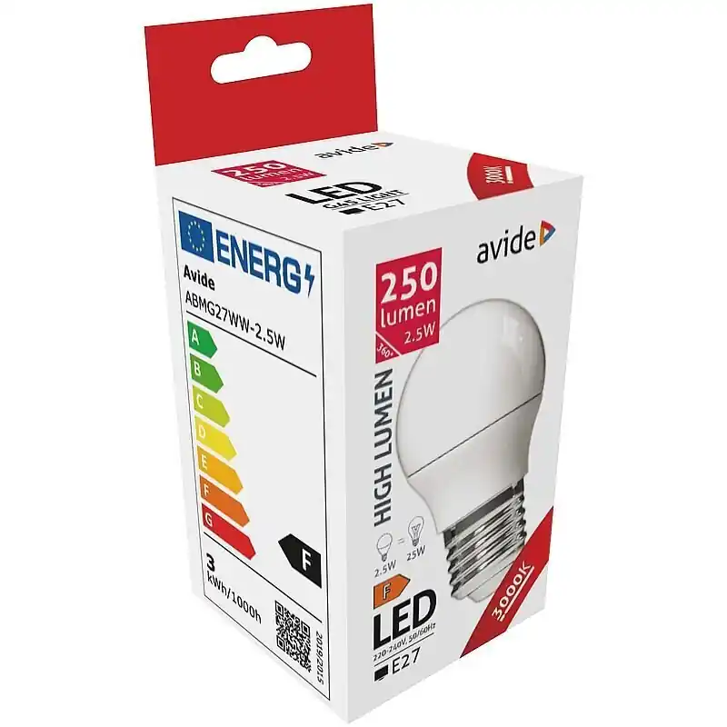 Heti Saatavilla Avide LED-lamppu 2,5W G45 E27 3000K