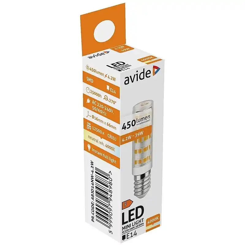 Tilaa Heti LED-lamppu Avide 4,2W JD E14 4000K