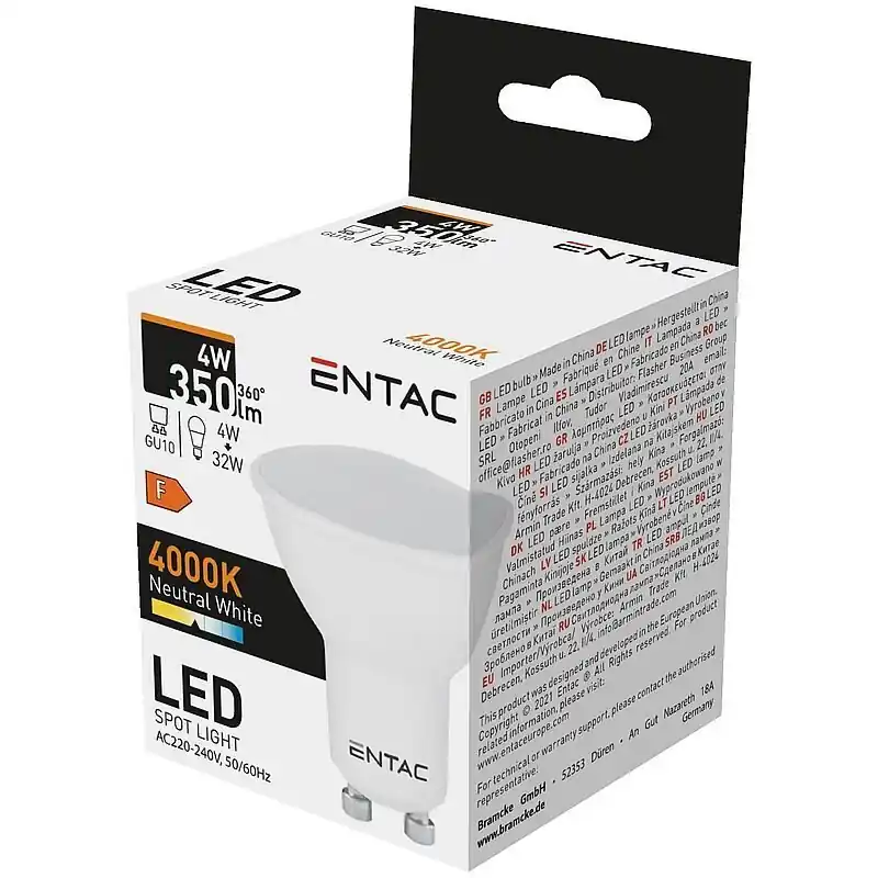 Osta Nyt LED-lamppu Entac 4W GU10 4000K