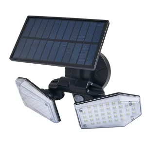 Kampanjahinta Liiketunnistimen valonheitin - LED-aurinkohalogeeni 15W - Musta - Kylmänvalkoinen (6000K)