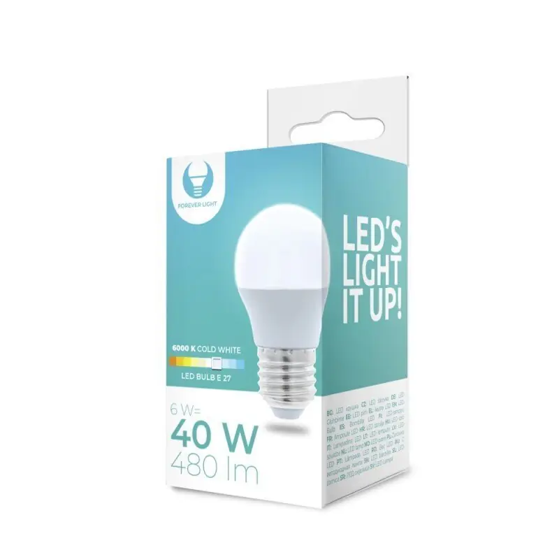 Edullinen Hinta LED Bulb E27 G45 6W 230V 6000K 480lm Forever Light
