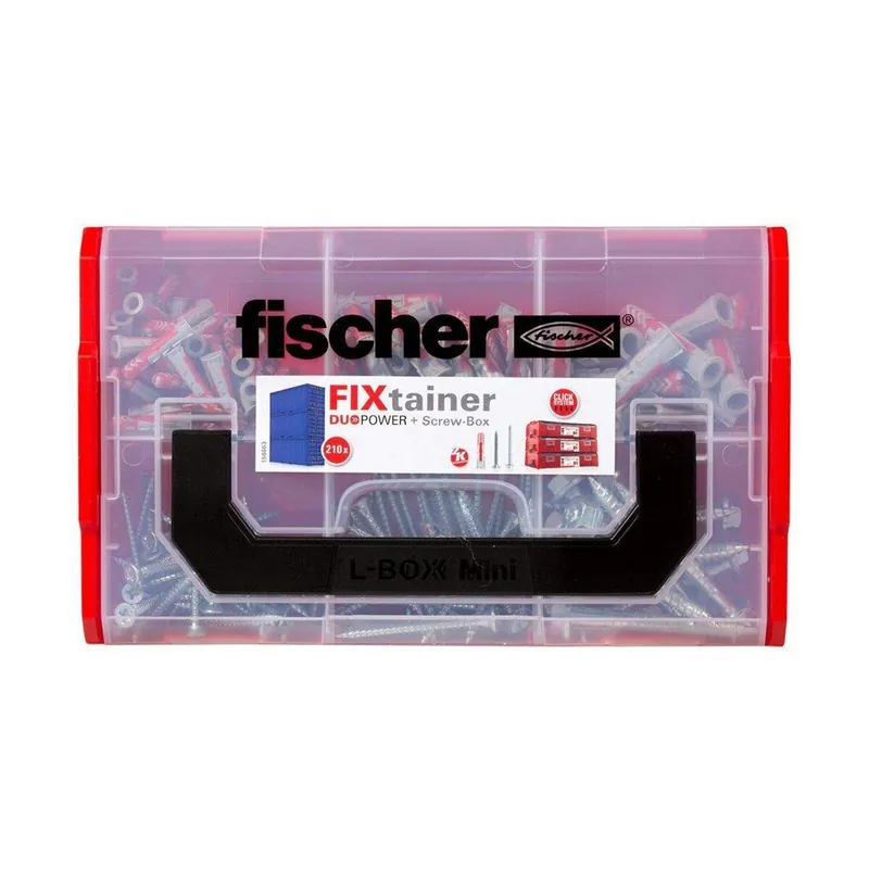 Tarjous FISCHER - Kiinnitystapit kaikki materiaalit DuoPower + ruuvit - 60 tappia 6x30 mm - 30 tappia 8x40 mm ja 15 tappia 10x50 mm