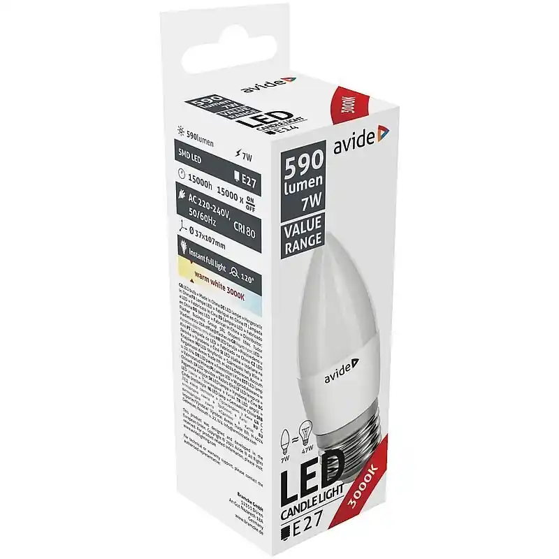Avide LED-lamppu 7W E27 3000K Pikatoimitus