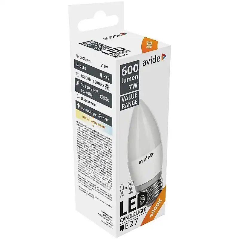Suosittu Avide LED-lamppu 7W E27 4000K