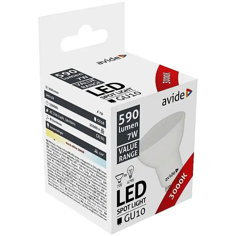 Avide LED-lamppu 7W GU10 3000K Osta Verkossa
