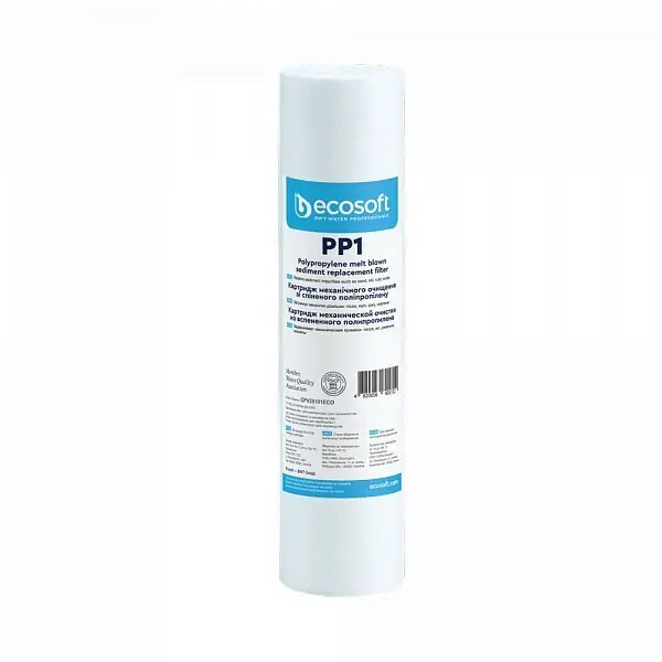 Kausialennus PP-polypropeenisuodatin 2,5"x10" 1 mikroni. ECOSOFT