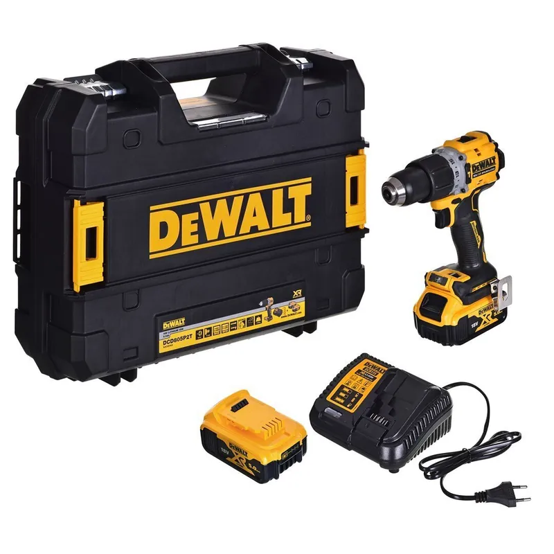 Akkuiskuporakone / ruuvinväännin DeWalt DCD805P2T-QW, 18 V, 2x5,0 Ah akku Alennettu Hinta