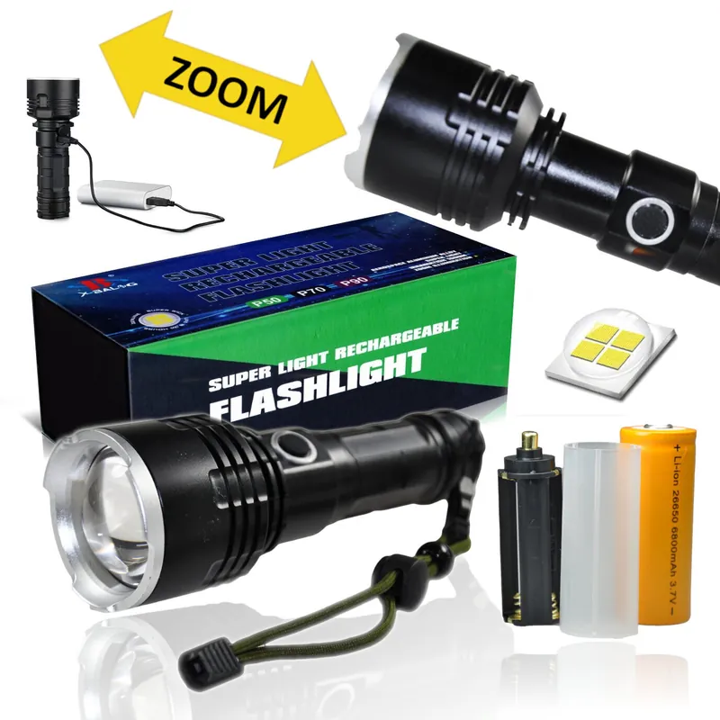 LED-taskulamppu powerbankilla XHP90 Tehdashinta