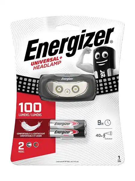 Alennus Energizer Universal+ Headlight LP1181 kohdevalo päässä