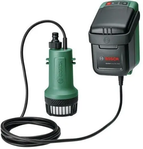 Löytö Bosch-syöttöpumppu - GardenPump 18V-2000 (seinätelineen ja säiliön sekä 2,5 m n kasteluhanan kanssa)