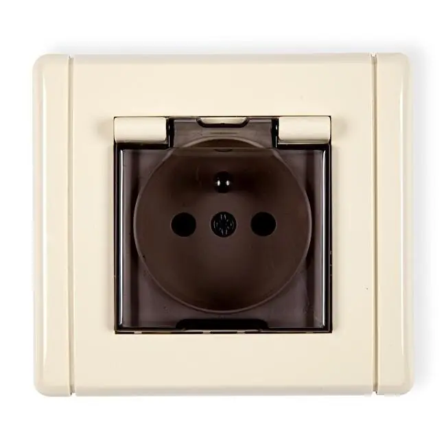 Karlik Flexi beige - roiskevesisuojattu pistorasia 2P+Z - savuläppä - 1FGPB-1zd Superhinta