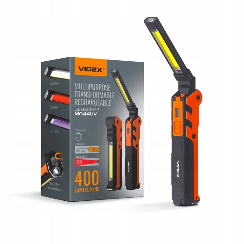 Kausialennus Toiminnallinen työpajapolttimo Videx M044UV LED 400lm UV-magneetti