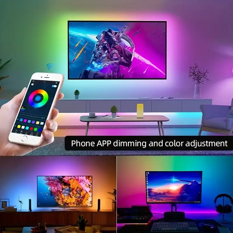 Uusi Kokoelma 298.7cm Taustavalaistus Neon RGBIC TV Taustavalotusbändi, USB 3,2 pėdų RGBIC neoninė juostelė