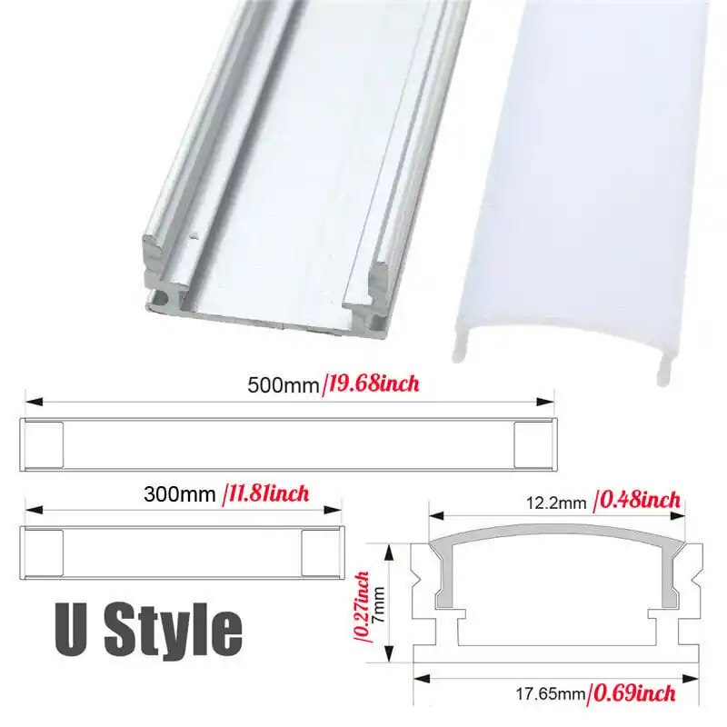 Poisto 10 kpl 30CM 50CM alumiiniprofiili LED-nauha valo, kannet kiinnikkeet kaappi autovalo - U/V/YW-tyyli (ilman valonauhaa)., 10 vnt.-30 cm (U stiliaus)