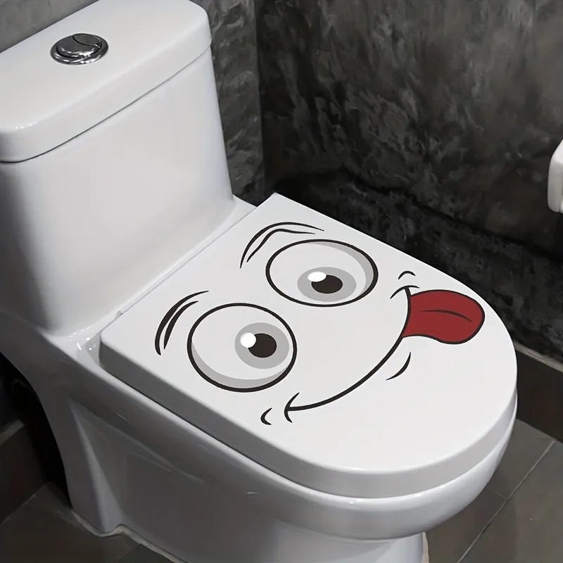 Kausialennus 1 kpl Sarjakuva WC-kansi Tarrakuva, Hauska Liimattava Vessa Tarra.
