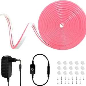 Neon LED-nauha Segrass Y5m, pinkki, 5 m Uusi Malli