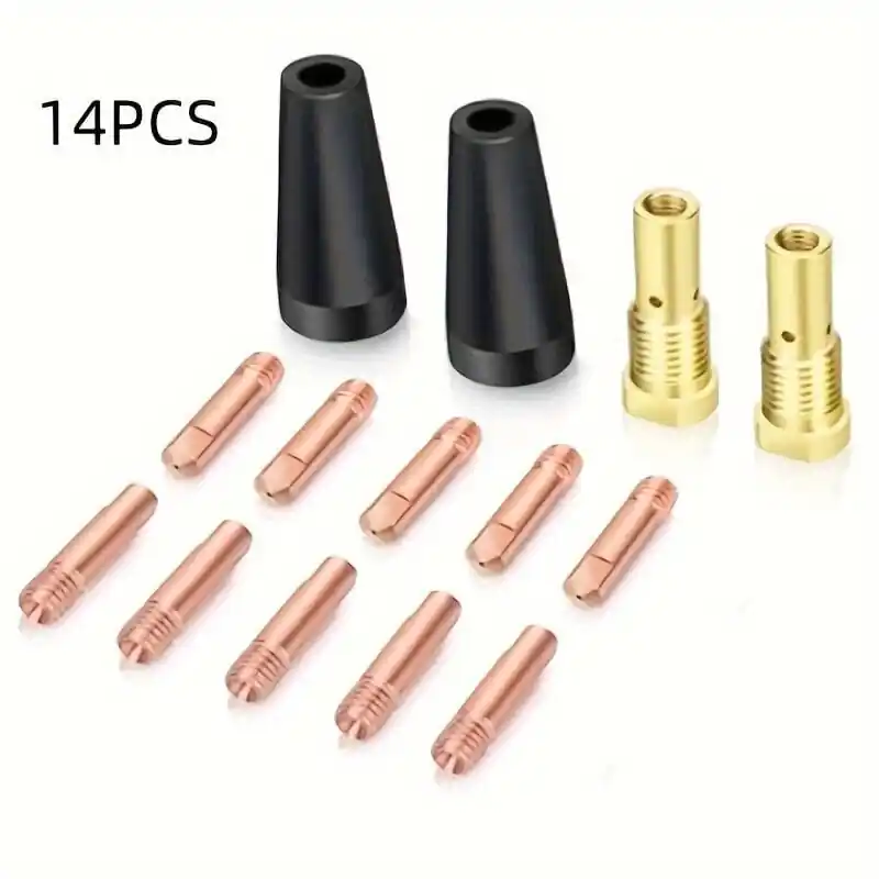14 kpl MIG Hitsaus Suutin Setti - 0.8/0.9/1.0/1.2mm Messinki Kärjet Kaasuton Flux Core, 14 vnt (0,8 mm) Korkea Laatu