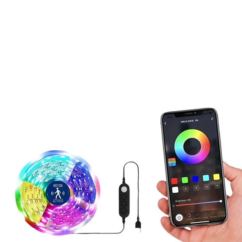 Älykkäät LED-nauhat 5,0m - RGB+IC, 5050, Liiketunnistin ja Sovellusohjaus, 5M/16.4FT 300LED APP valdymas Alennus