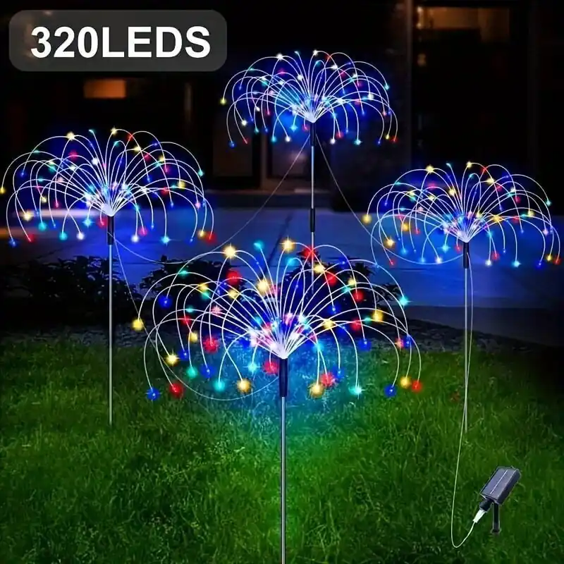 4 kpl, 320-LED/240-LED aurinkoilotulitusvalot, ulkovalot puutarhaan, pihaan ja joulukoristeisiin, Įvairiaspalvis Aito