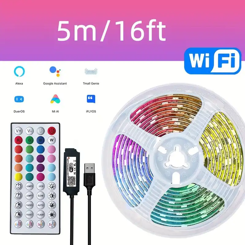 Alexa Led Valot, LED Nauha 3048.0cm, Yhteensopiva Alexa ja Google Assistant kanssa., 10M/32FT Merkkituote