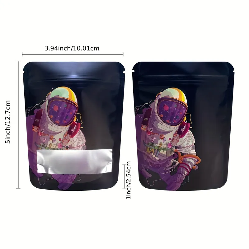 100kpl Uudelleenkäytettävät Alumiinifolio Mylar Pussit - 1g-3.5g Vetoketju Suljenta Hajutiivis Ruokalaatuinen Säilytys Merkkituote