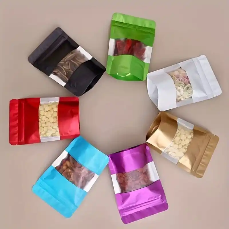 50 kpl Matta Purppura Suljettava Zip Mylar Pussi, 16x24 cm Flash-Tarjous