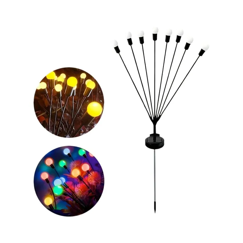 Bestseller 12LED Aurinkokäyttöinen Tulikärpänen Valot Ulkovalot Vedenpitävä Puutarhavaloja Polulla 4/8LED, Šiltai balta