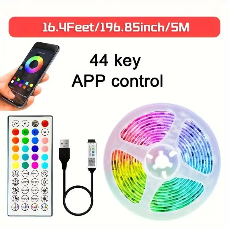 Uutuus Mukauta LED RGB 5050 Valonauha Juhliin ja Juhlakoristeluun, 16,4 pėdos / 5 metrai