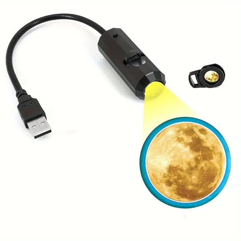 Parannettu Häviämätön Kuu Projektori Yövalo USB-latauksella 360° Käännettävä Kirkkaus Säädettävä Kuuvalaisin, Mėnulis Päivän Tarjous
