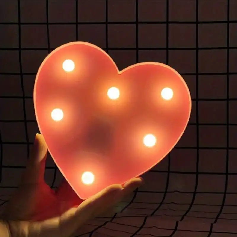 1kpl LED Valo, Kirjain/Numero/Sydänvalo, Juhlakoristeisiin, Rožinė meilės širdis Uusi Malli