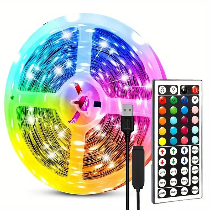 Viimeinen Mahdollisuus LED-nauhat, Led-valot makuuhuoneeseen 44-näppäimen kaukosäädin LED-nauhat leikattava & himmennettävä värinvaihtajat RGB-valot huoneeseen, pelaamiseen, joulu-, juhlakoristeeksi., 49,2 pėdos / 15 m