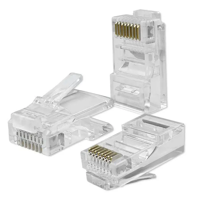 Pistoke läpivienti liitin rj45 cat5e utp kullatut koskettimet 100 kpl Qoltec Lähetetään Heti