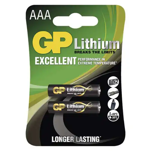 Litiumparistot AAA, 1.5 V, 2 kpl Löytö
