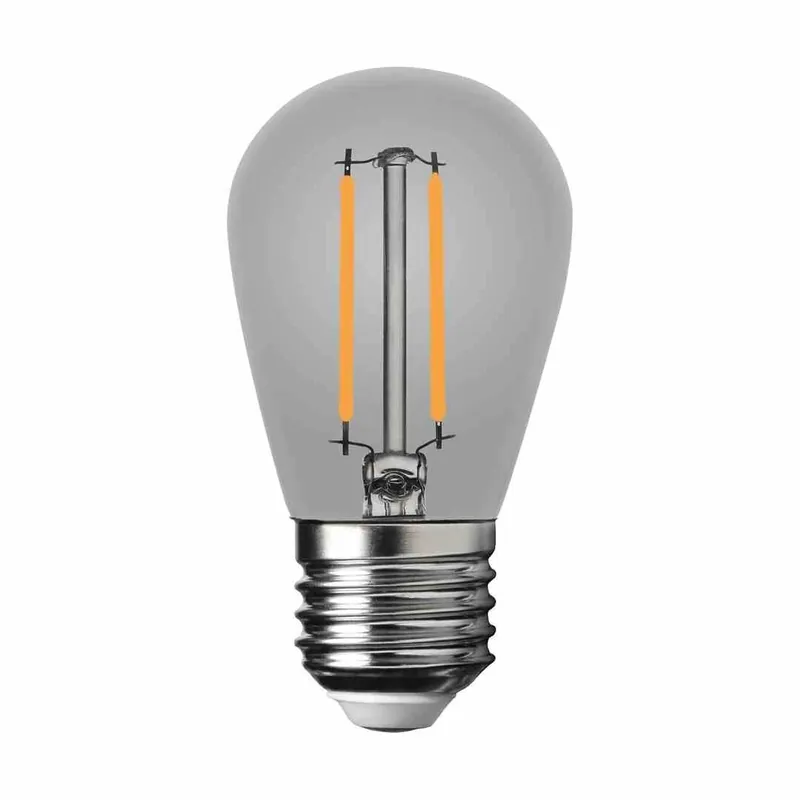 LED-filamenttilamppu 1W ST45 E27 2700K, savunharmaa Alennus