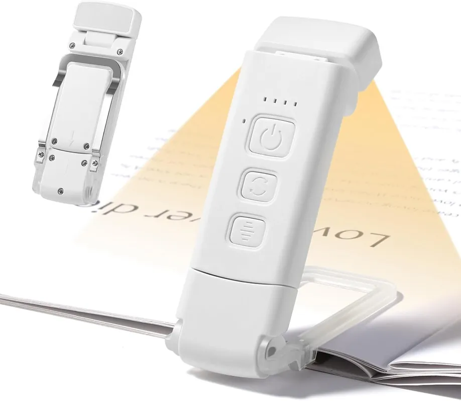 Vain Rajoitetun Ajan Lukuvalo, USB-ladattava lukuvalo, 3 tilaa, 5 säädettävää kirkkautta, 500 mAh n taitettava miniklipsivalo