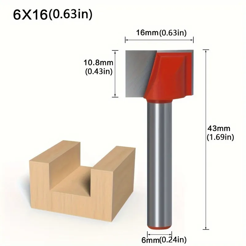 1kpl/4kpl/5kpl/9kpl, 6mm varsi Pinnan Tasoitus Jyrsinpuukko, Puuntyöstökalu, 10-32mm, 1vnt 6x16mm Lähetetään Heti