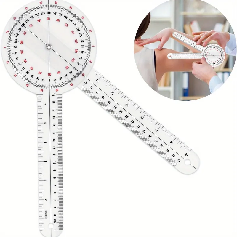 1 kpl 30,48 cm Goniometri Läpinäkyvä Ortopedinen Kulmaviivain Muovi. Kausialennus