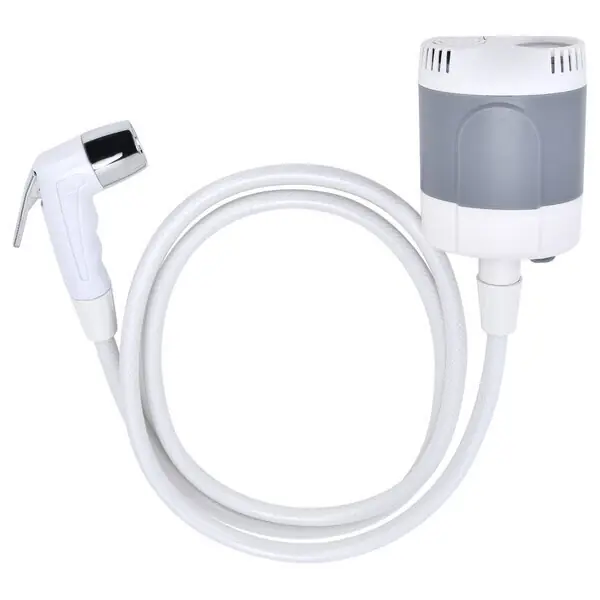 Turvallinen Maksu Kannettava ulkoilma -sarjan retkeily suihkupumppu käsinsuihku retkeilyyn USB -lataus (harmaa valkoinen)