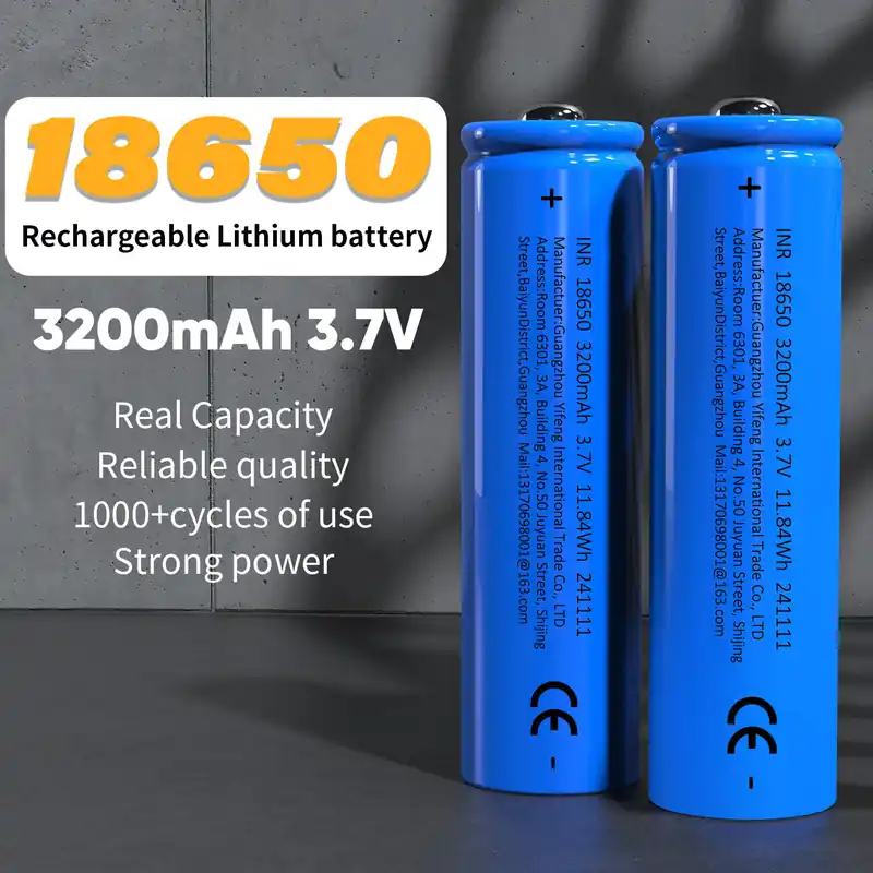 18650 Akutyyppi Ladattava Akku 3.7V, 12 vnt (3200mah) Suoraan Valmistajalta
