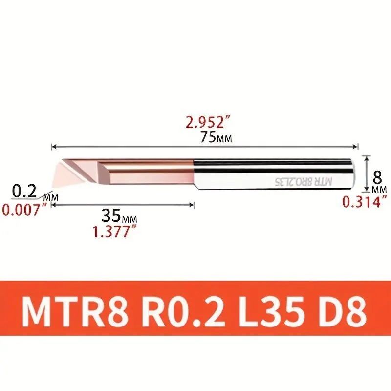 Volframikarbidipora Koneistustyökalut, MTR 8 R0.2 L35-1PC Tarjous