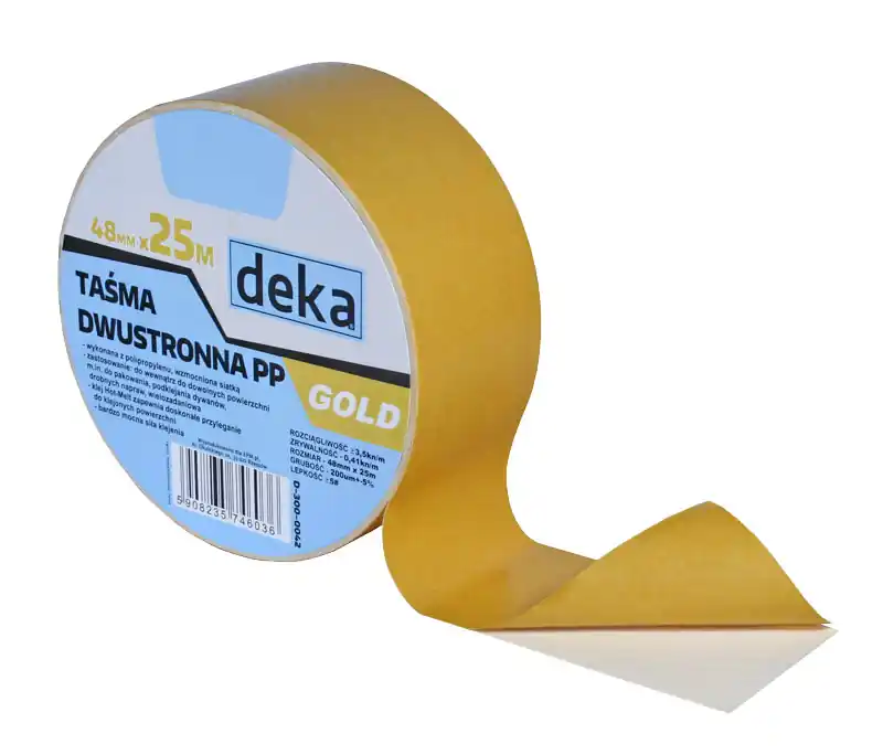 Kampanjahinta KAKSIPUOLINEN TEIPPI PP KULTA 48MM*25M - D-300-0042