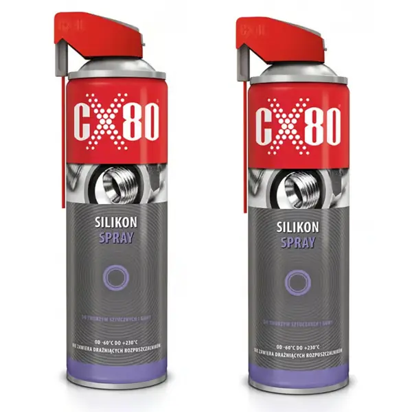 CX80 DUO SPRAY Silikoni kumi-, muovi- ja kylpyammetiivisteisiin 500ml x2 Tehdashinta