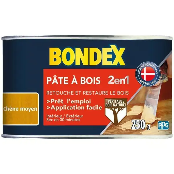 2-in-1 keskikova tammipuukitti - BONDEX - 250 g Edullinen Hinta