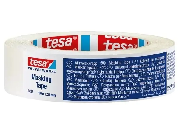 TESA 4325, Maalarin teippi, Paperi, Valkoinen, Keraaminen, Vaahto, Lasi, Metalli, Muovi, Puu, Tasainen, Kumipohjainen Tukkuhinta